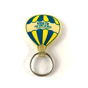 Vintage WKDD Your Home For Music Quirky Line Keychain Rubber Balloon
